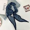 Silk scarf new fashion versatile headscarf headband hair tie hair neck protection literary scarf scarf rhombus silk scarf waist tie