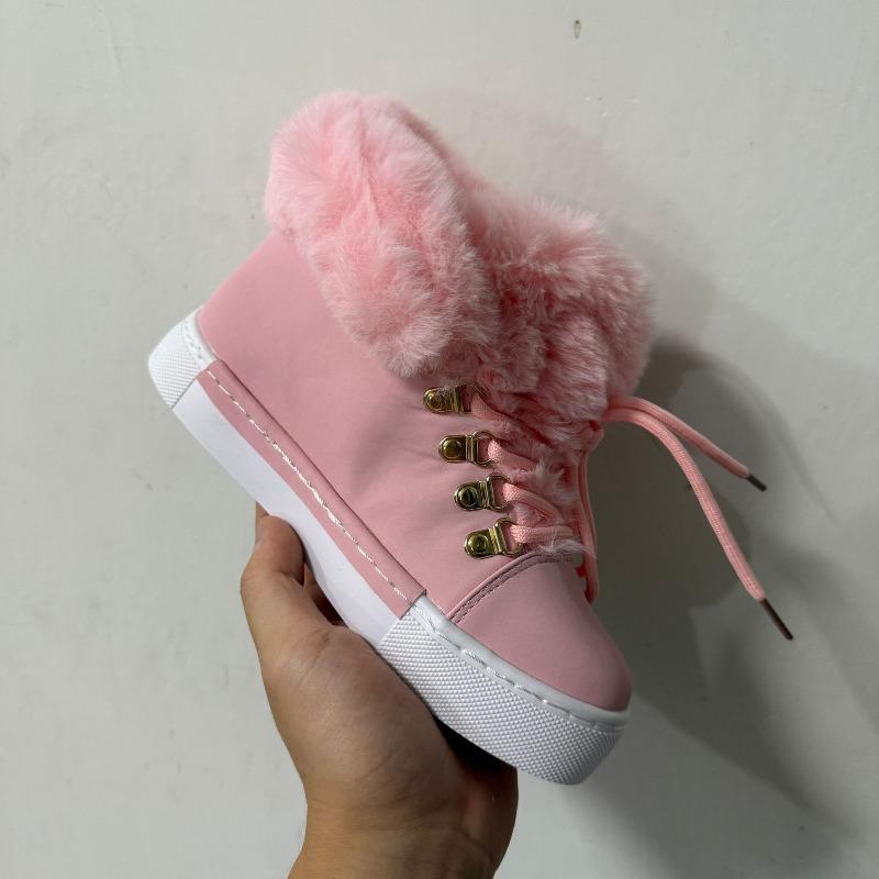 Fall/Winter 2025 New Plus Size Wool Snow Boots Lace-up Thick-soled Round Toe Women