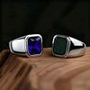 R3381 Men's High Quality 316LStainless Steel Multiple Gemstone Styles Onyx Rings