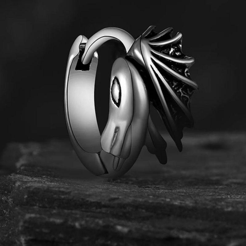 Trendy Brand Versatile Earrings, Men's Ear Buckles, Niche Design Sense, Advanced Personality, Feilong Earrings, Cool and Handsome, Single Jewelry.
