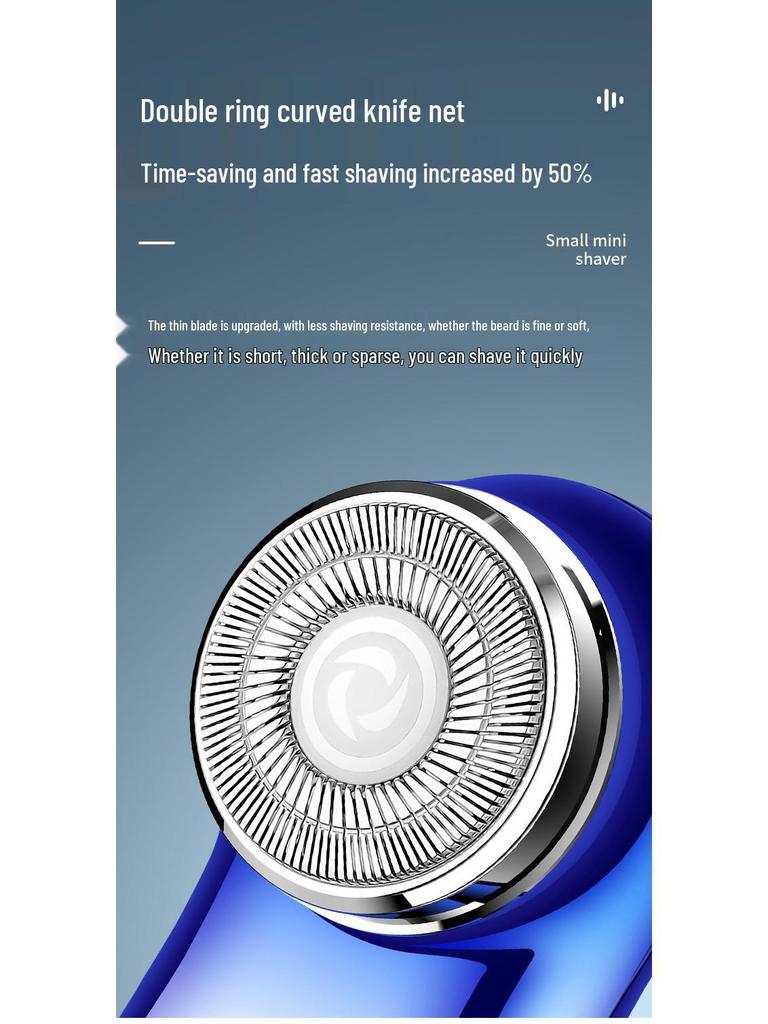 FH060-3 Electric Mini Razor: Intelligent Display, Double Ring Blade, Portable Beard Trimmer for Men