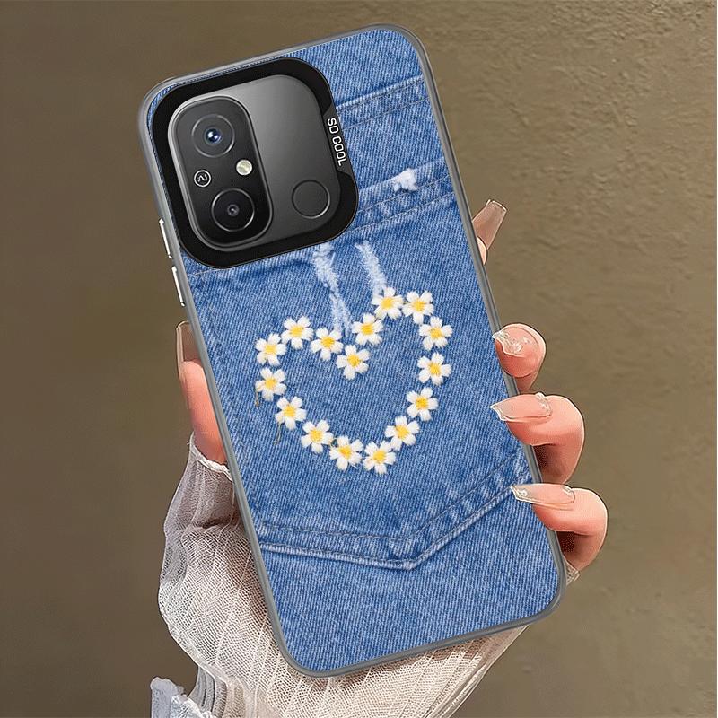 Retro-Denim-Muster Weiche Handyhülle für Xiaomi Redmi 15C 15 14C 13C 12C Poco X5 X6 X7 Pro X3 F8 F7 Ultra M8 13 12 Hülle Rückseite Sie
