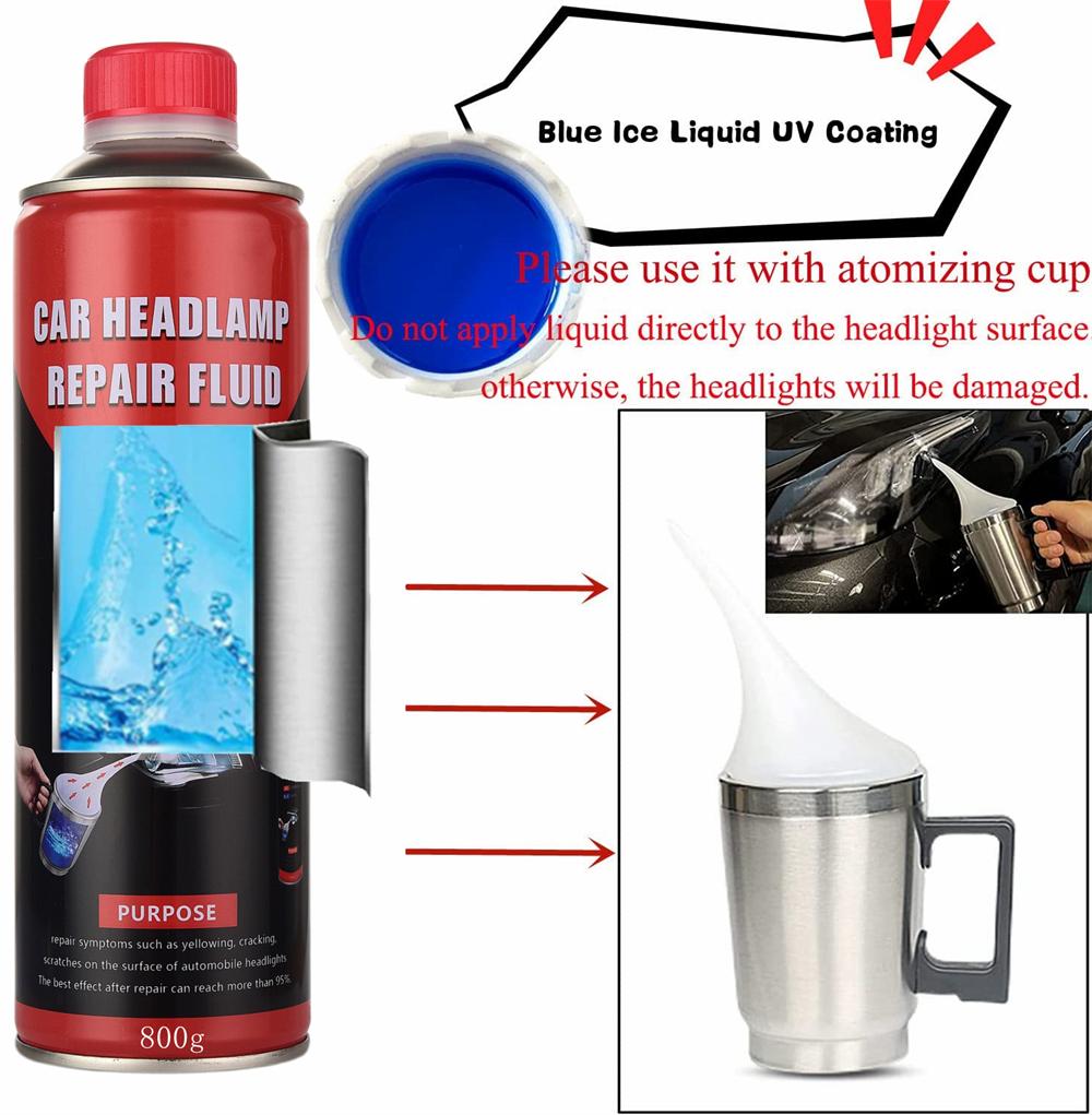 2PCS 800ML Headlight Recovery Liquid Polishing Car Headlights Cleaner Headlight Polish Liquid Polymer Cleaning Headlights