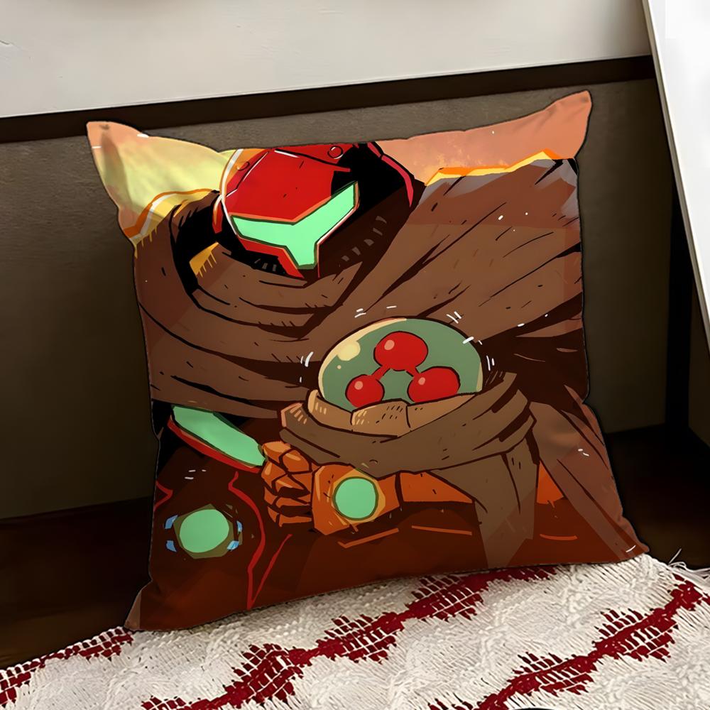 MMetroid Anime Cushion Cover Reversible Soft Durable Pillow Cover Home  Car MultiScene Use for Daily Comfort