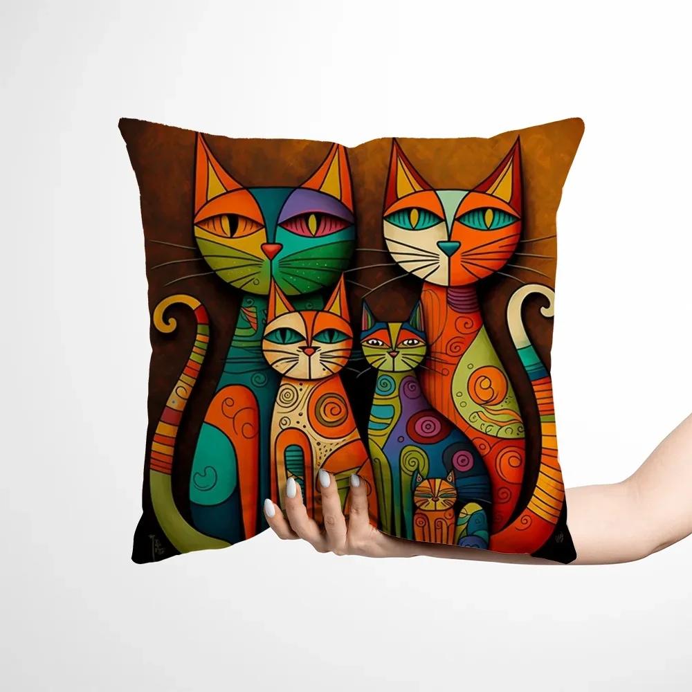 

Наволочка для подушки Кот Пикассо Наволочки Декоративные подушки для кровати девочки Декоративные подушки x Наволочки 45x45cm зелёный