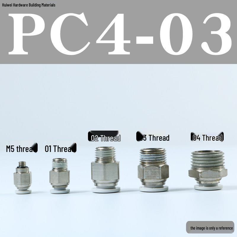 Pneumatic Push-to-Connect Air Hose Fitting - Quick Connectors PC6, PC8, PC12 (M5 Thread)