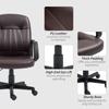 Swivel Executive Chair PU Leather Computer Desk Chair, Dark Brown