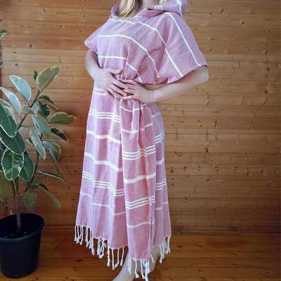 Wearable Turkish Beach Towel Sandproof Cotton Large Surf Poncho Robe Hooded Wetsuit Changing Towel Quick Dry for Beach Travel