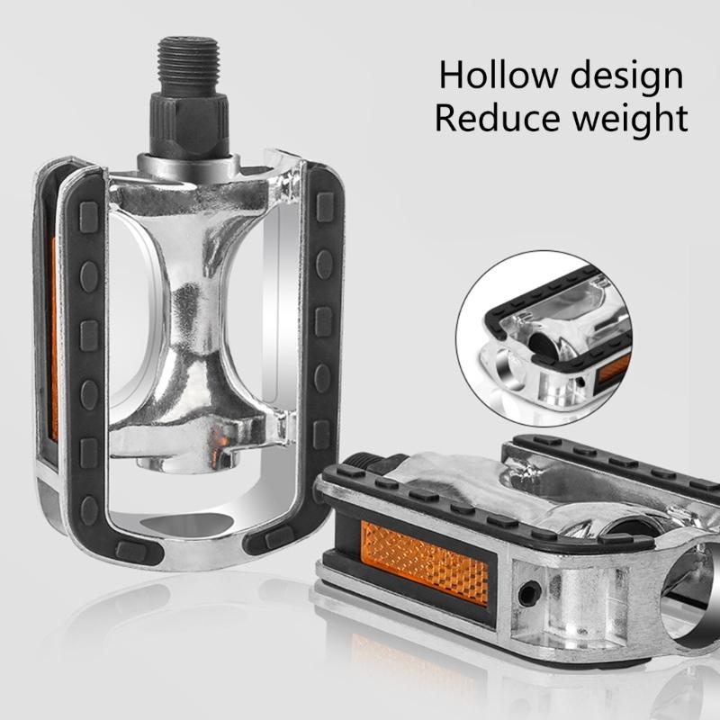 Aluminum Alloy Bicycles Pedals Nonslip Wide Flat Pedals Reflective Sheet Safety Cycling Platform Pedals for Road Bike
