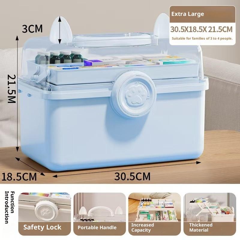 1Pc Large Capacity Home Medicine Box Medicine Storage Box Multi Layer Classification Medicine Box Portable First Aid Medical Kit