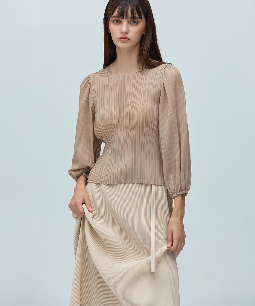 YOYOYOY Triple Pleated Puff Blouse 3 Colors
