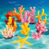 Aquarium Artificial Coral Landscape Ornaments Garden Fish Tank Decor Resin Reef Rock Making Simulation Starfish DIY Background
