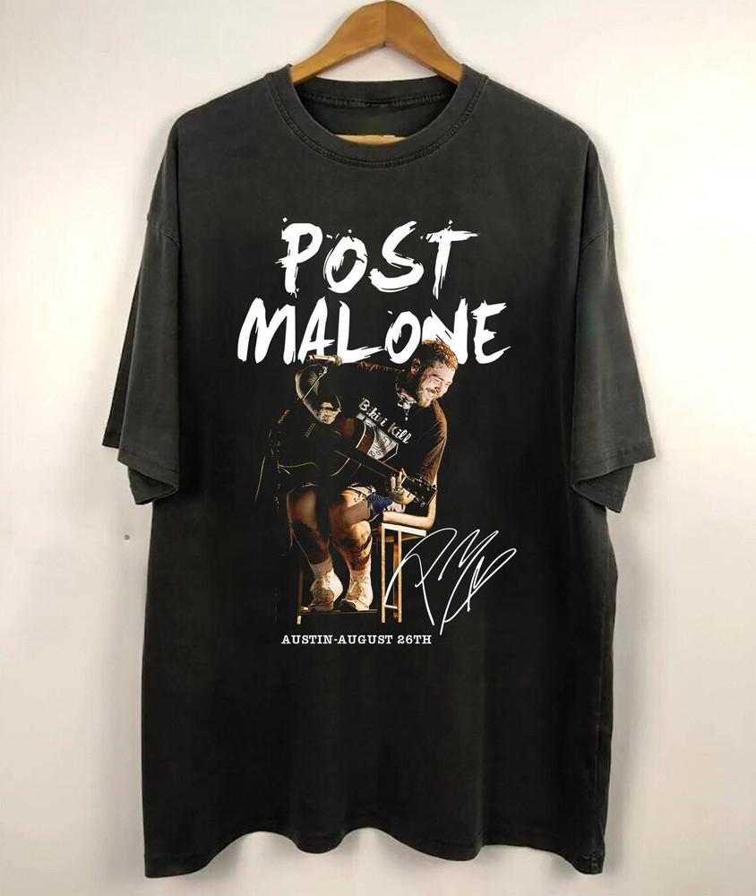 Post Malone Signed Guitar Fan Concert 2024 Album Unisex Shirt Full Size SB101 Unisex T-Shirt XXXXL