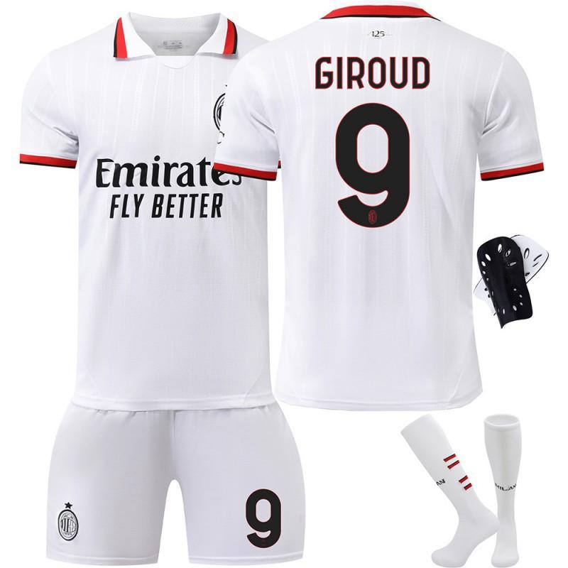 2526AC Away Football Uniform No. 9 Giroud 10 Leo Milan 11 Pulisic Jersey Set