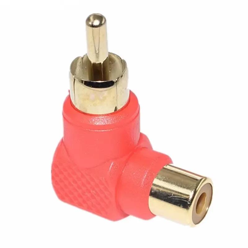 4Pcs Gold-Plated RCA Plug 90 Degree Right Angle Male Female Elbow Connector for Audio Video Adapter