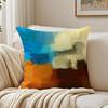Modern Brushstroke Grunge Paint Pattern Pillow Case Double-Sided Plush Sofa Cushion Covers Organic Breathable Invisible Zipper