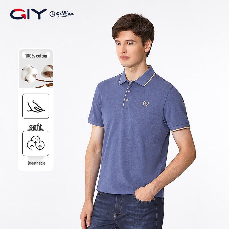 Goldlion Men s 2026 Summer Breathable Cotton Polo Shirt L