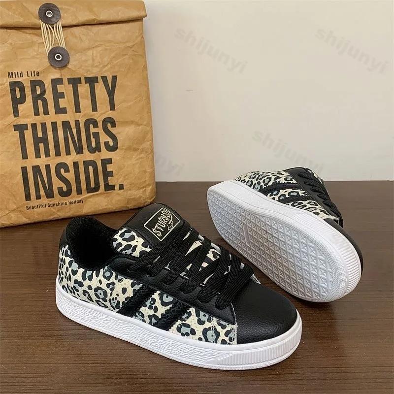Women's Shoes Fashion Street Skateboard Shoes New Casual Sport Shoe Vintage Leopard Print Design Women Shoes Sneakers for Women