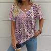Summer Vintage Women's T-shirt Casual Graphic 3D Print Oversize Clothing Outdoor V-neck Short Sleeve Top Street Fashion T-Shirts