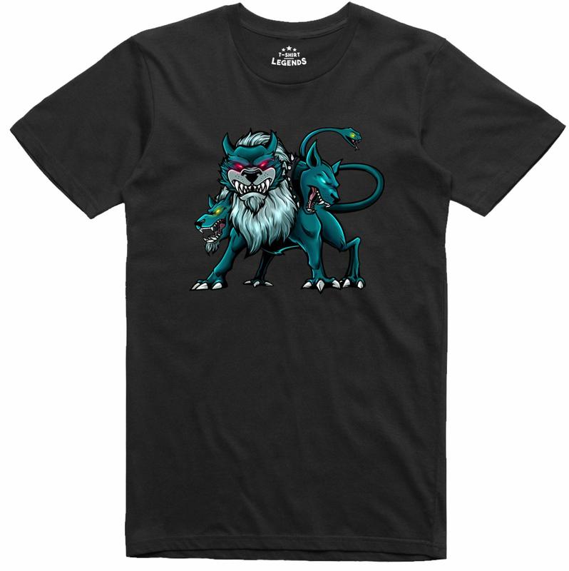 Cerberus Unisex T-Shirt Monster Hades Dragon Dungeons Role Playing Regular Fit Tee S
