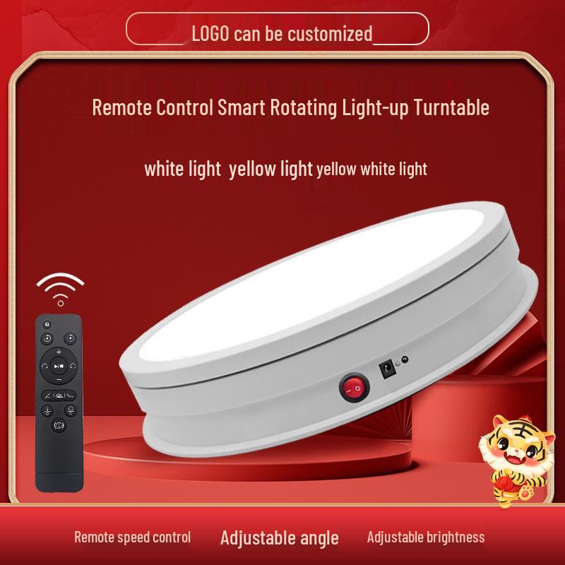 42cm Remote Control Rotating Display Stand with Adjustable Brightness for Photography and Live Broadcast.