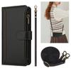 Leather Wallet Flip Case For Doogee N55 Plus N60 Pro Note 58 59 56 56x with Card Slots, Zipper Pocket, Crossbody Strap and Wristlet