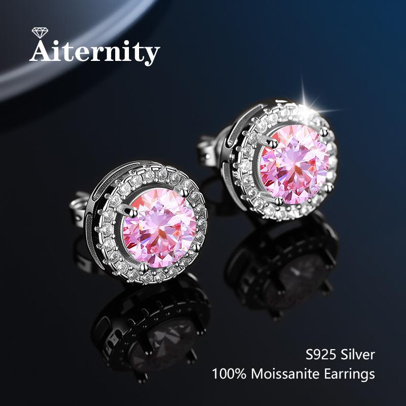 

Сережки-пусети з муасанітом D VVS1 для жінок, проходять тест-ручку на діамант, S925 Покриття платиною, Муасаніт з 2 сертифікатами 0.5 with Moissanite