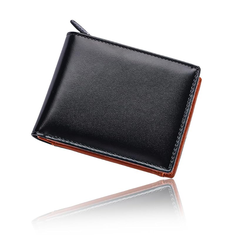 

[aries trade] Made by top leather craftsmen genuine leather bi-fold wallet men s box type coin purse mini small thin soft large capacity business