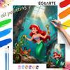 Digital Oil Painting Diy Oil Painting Hand Painting Mermaid Underwater Treasure Living Room Bedroom Decoration Painting