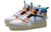 Li Ning CF Hunter Slip Resistant Abrasion Resistant High Top Skateboard Shoes Women's White Orange AGCQ158-4