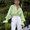 Fashion Loose Solid Color Women's Blouse 2026 Elegant Lapel Long Sleeve Office Lady Shirts Casual Classic Top Spring Female Clothing
