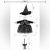 Mini Desktop Goose Set with Witch Costume Web Print Dress Hat and Broom for Decorative Display or Seasonal Tabletop Use