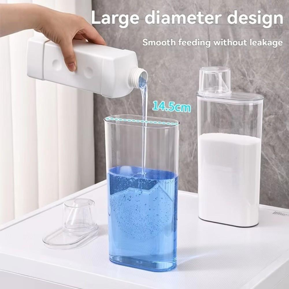 Airtight Washing Powder Storage Box Transparent with Measuring Cup Laundry Pod Bucket Large Capacity Laundry Detergent Dispenser