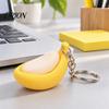 Cute Backpack Accessory Banana Fidget Clicker Keychain, 3D Printed Stress Relief Toy with Desktop for Focus Mechanical Switch, Sensory Teens