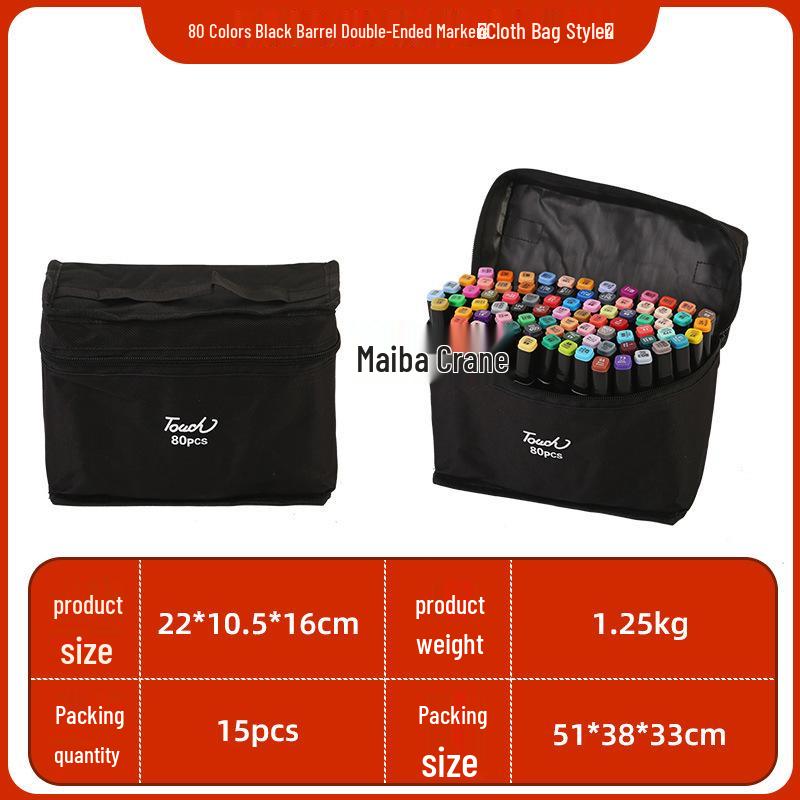 Genuine TOUCH Dual-Tip Oil-Based Marker Set, 48 Colors - Art Drawing Tools & Colored Pencils