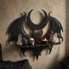 Wooden Wall Mounted Display Shelf Bat Shape Design Decorative Storage Rack for Seasonal Home Organization and Display