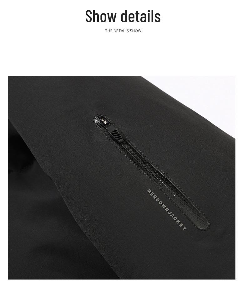 Men's Winter Windproof White Duck Down Hooded Jacket - Versatile, Thickened for Business and Commuting