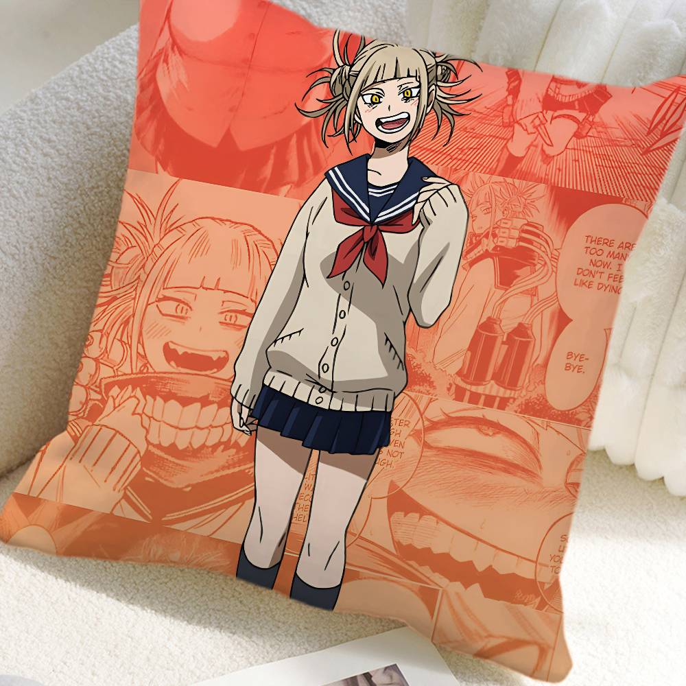 Anime My Hero Academia Himiko Toga Pillow Case Square Pillow Bedroom Sofa Leisure Comfort Cushion Car Home Decoration
