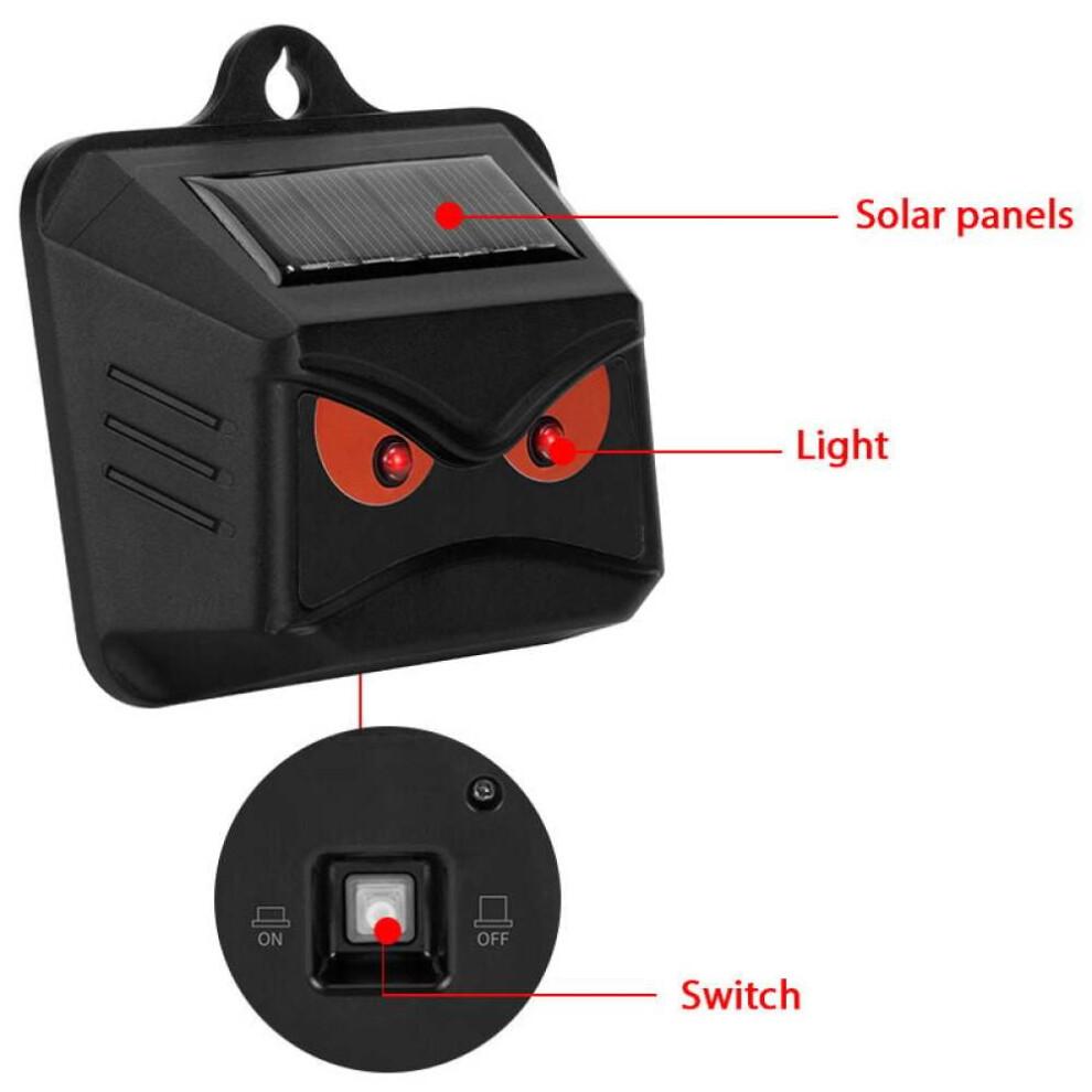 Nighttime Animal Repellent System, Solar Powered Predator Eyes Deterrent with Red LED Flashing Lights, Animal Deterrent for Yard Farm Garden Coop,