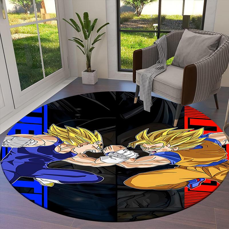 Dragon Ball Z Round Area Rug Carpet Rug For Living Room Bedroom Sofa Playroom Decor Nonslip Floor Mat