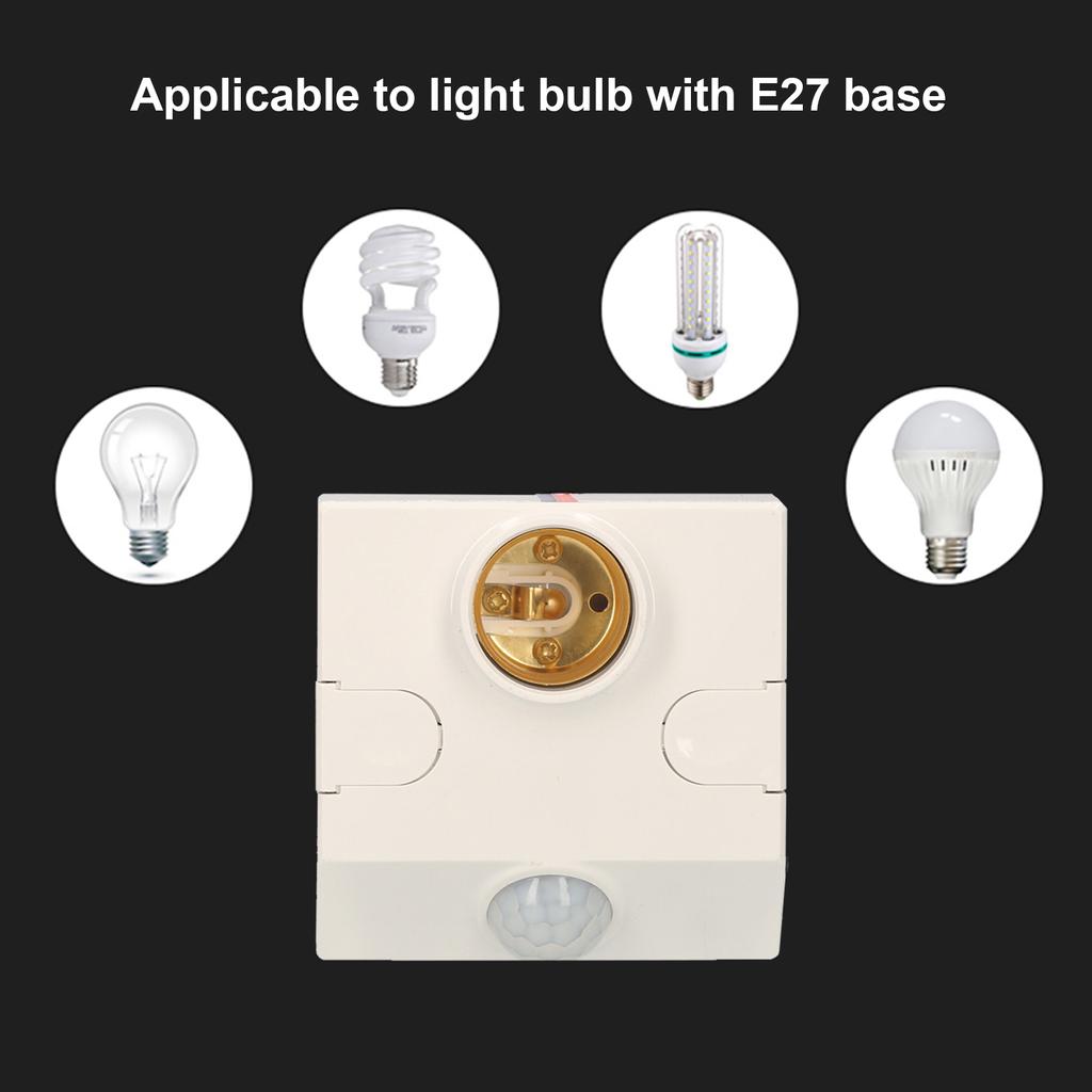 PIR Motion Sensor Lampholder E27 Live Line & Zero Line Wired Motion Activated LED Bulb Lamp Base