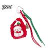 Santa Claus Bag Charm Christmas Charm Crochet Keychain Pendant with Knitted Holiday Embellishments Faux Leather Star Xmas Hanging Decor for