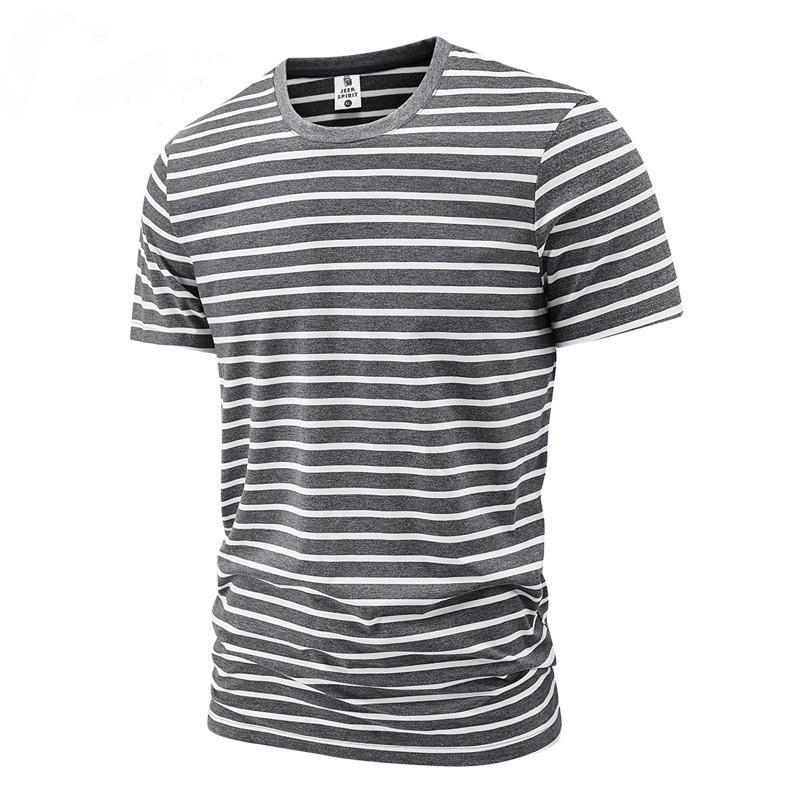 Classic Contrast Color Stripe T-shirt Unisex Black White Grey Color Short Sleeve O-neck T Shirts 3D Print Graphic Stripe Tees XXS