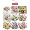 20-Branch Simulated Carnations Artificial Flowers Tassels Silk Plastic Realistic Carnation for Bouquet Home Decor
