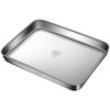 304 Stainless Steel Rectangle Tray Presentation Metal Food Serving Plate Rice Noodle Pan Home Dishes Storage Organizer