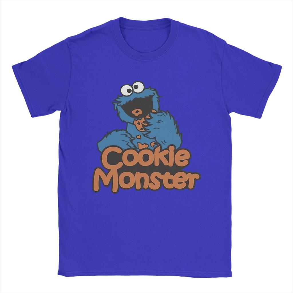 Cookie Monster Sesames Streets T Shirt for Unisex Women Pure Cotton Vintage TShirts Round Neck Tee Shirt Short Sleeve Tops