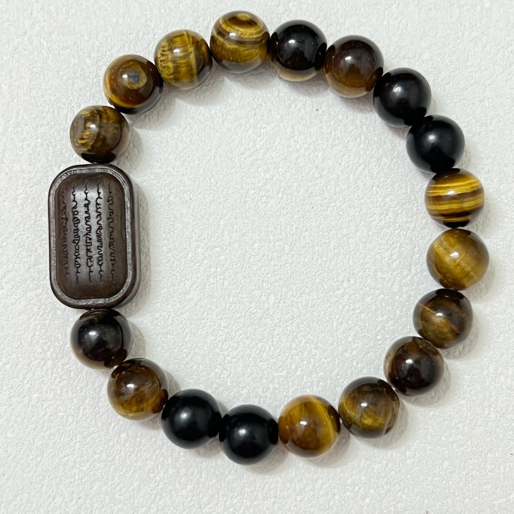 10mm Gemstones Beaded Bracelets for Men Natural Tiger Eye Stone Stretch Round Beads Semi-Precious Bangle