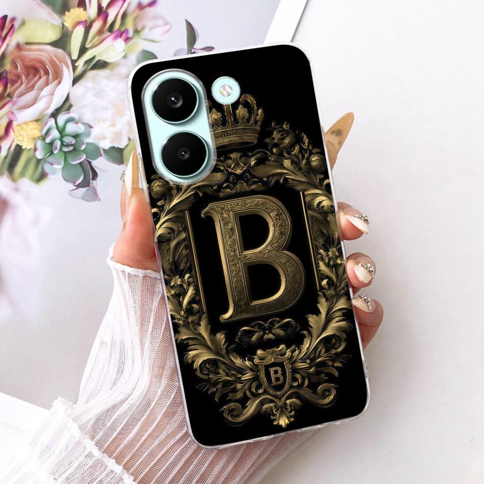 For Xiaomi Poco X8 Pro Royal Crown Initial Letter Couple Phone Case For POCO X8 Pro Max X8Pro 5G Soft Silicone TPU Bumpers