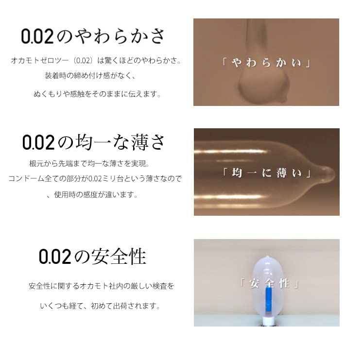 Condom Okamoto Zero Two Real Fit 3 Box Set with Stick Lotion 0.02 (6 Pieces)