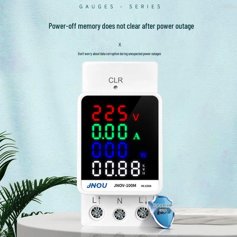 Digital Display Household Electric Meter: Multi-Function, Rail-Mount, AC 220V